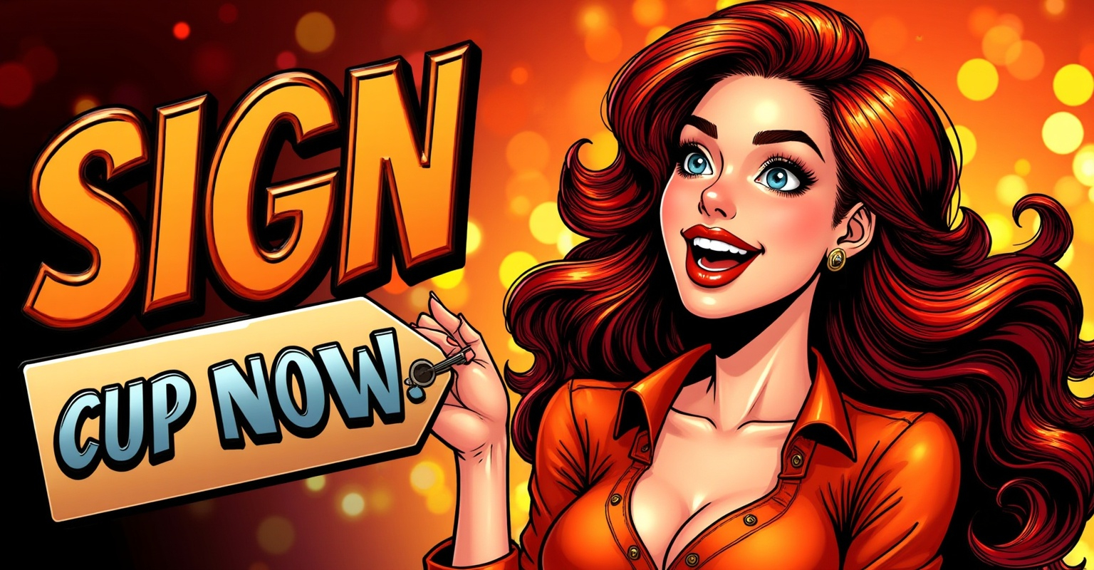 Prompt: comic style illustration background, signing up on a casino website sign up now
