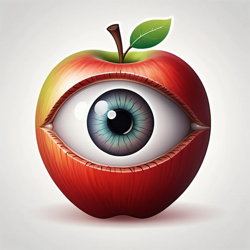 Prompt: A logo for a shirt Apple inside of an eyeball