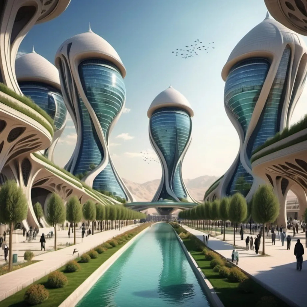 Prompt: beautiful future city in iran