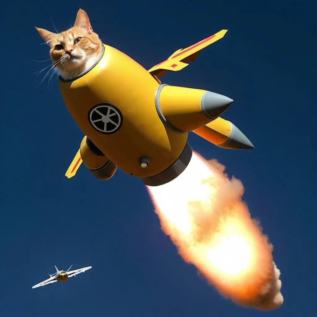 Prompt: flying nuke cats