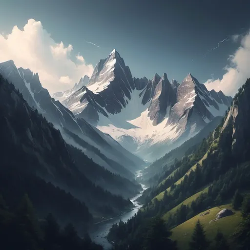 Prompt: beautiful moutains