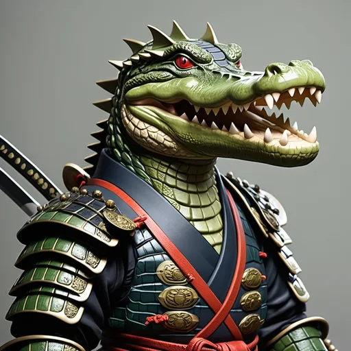 Prompt: crocodile Samurai warrior