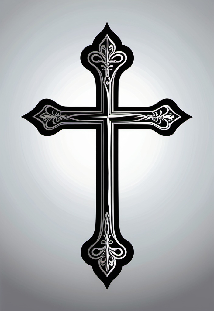 Prompt: A Christian Cross in vector art. No background.