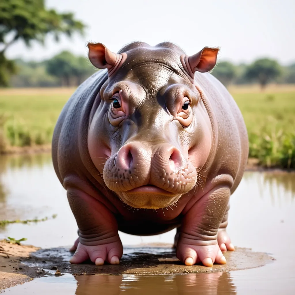 Prompt: Moo Deng hippo