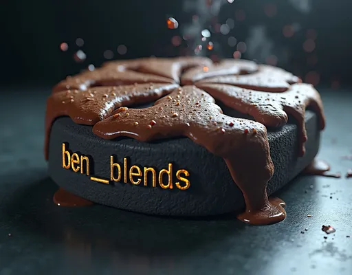 Prompt: high quality rendering, realistic 3D modeling, industrial, with the words "ben_blends" embossed(focal point), detailed components, dramatic lighting, studio lighting effects, commercial photograph, transparent shadows, dynamic composition, product shot, intricate details, professional, highres, ben_blends design