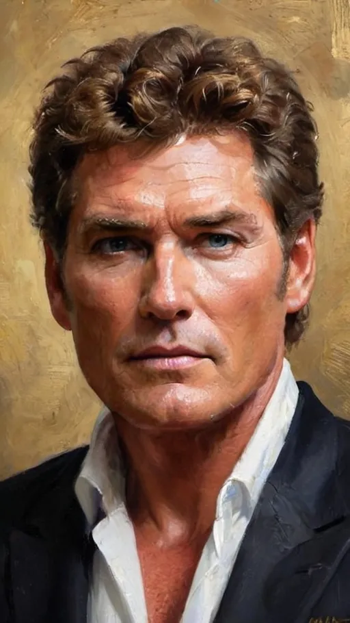 Prompt: Prompt for OpenAI: George Dawe Style Painting
create a painitng of David Hasselhoff
Create a painting in the style of George Dawe, focusing on a historical figure of your choice. Emphasize detailed facial features, dramatic lighting, and a rich color palette to capture the essence of the subject. The background should be simple yet elegant, enhancing the figure's prominence. Incorporate elements that reflect the subject's achievements or era, adding depth and context to the composition. Aim for a sense of dignity and character, reminiscent of Dawe’s renowned portrait style.