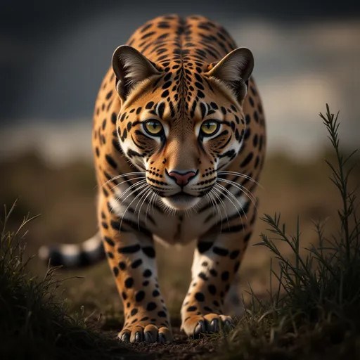 Prompt: Full body portrait, Award winning wildlife photography of a Jungle Cat, Ultra wide shot Canon 300 mm f: 2. 8 Lens, 1/ 200 realistic photography, style of unsplash and National Geographic, photorealistic, ultra fine details, blurred background from the speed, ultra sharp focus on the eye. Realistic legs, realistic eyes. High - sharpness, facial - symmetry, depth - of - field, golden - hour, ultra - detailed photography, Epic beautiful scene, cinematic, post production, depth of field, cinema photography, cinema, color grading, dark stormy sky, professional color grading, Beautiful back Lighting, Accent Lighting, Global Illumination, Lumen Global Illumination, Screen Space Global Illumination, Ray Tracing Global Illumination, Optics diffusion, Ambient Occlusion, Scattering, blurry background, Glowing Deep Shadows, Rough, Shimmering, Ray Tracing Reflections, Lumen Reflections, Screen Space Reflections, Diffraction Grading, Chromatic Aberration, CGI, VFX, SFX, insanely detailed and intricate, hypermaximalist, elegant, hyper realistic, super detailed, exquisite detail, 30 - megapixel, camera depth blurr --ar 9:16 --s 750 --c 10 067  --q 2

