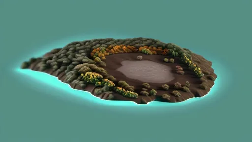 Prompt: A 3D scenic and topographical map of an island with beeches, mountains and  forests, constructed out of seeds and other material from nature, ultra-high resolution.
