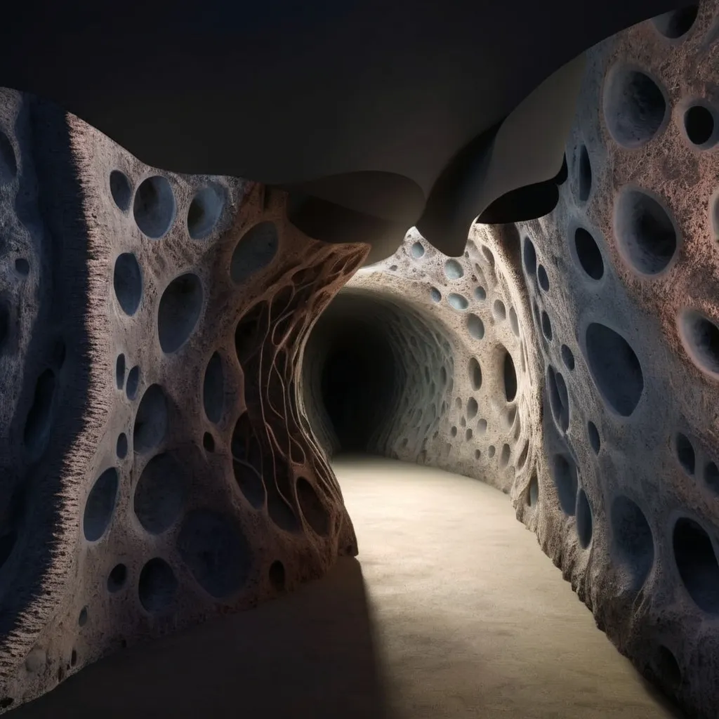 Prompt: A photograph taken in a future London merging with nature, where people mostly live under ground, 3d image



