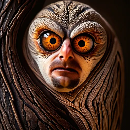 Prompt: dark and twisted willow tree with vaguely recognizable faces in the knotted wood bark. Photorealistic very graphic, detailed macabre dark atmospheric photo
