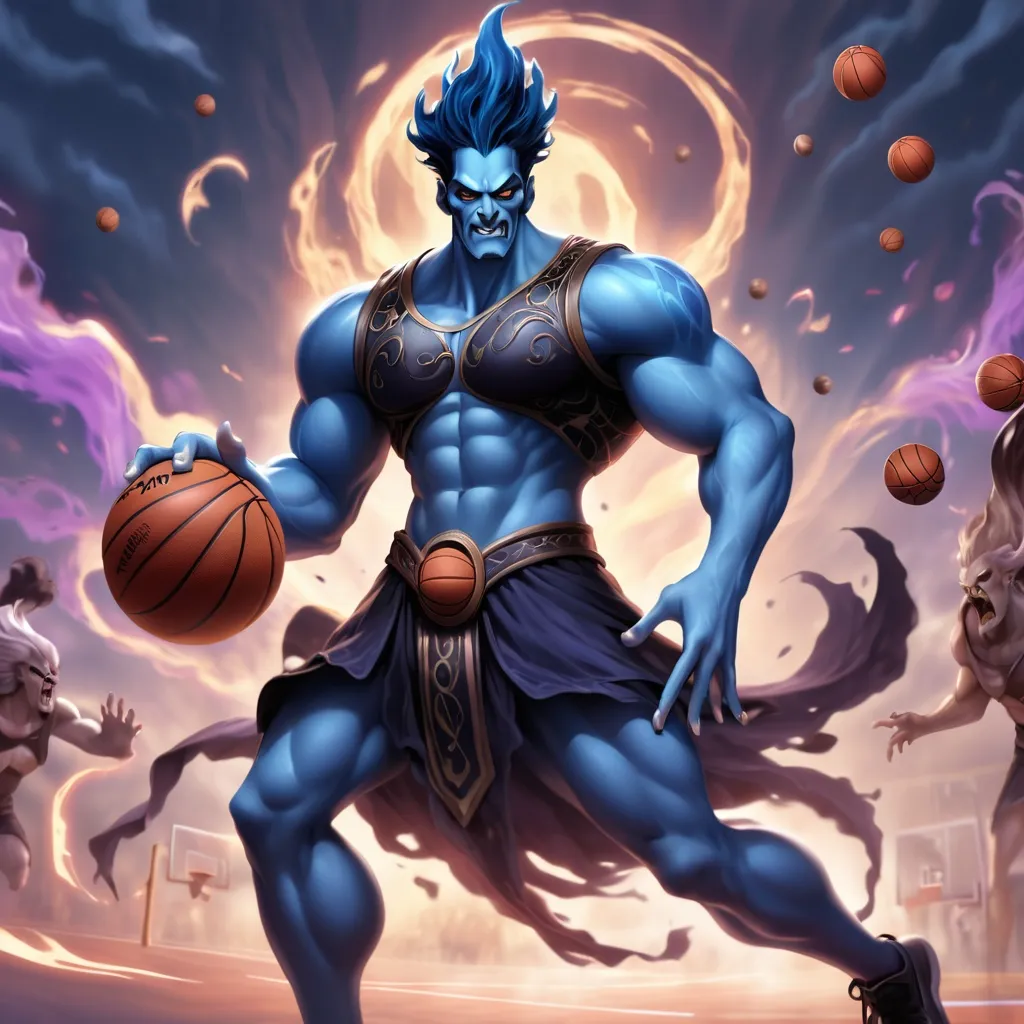 Prompt: hades playing basketball