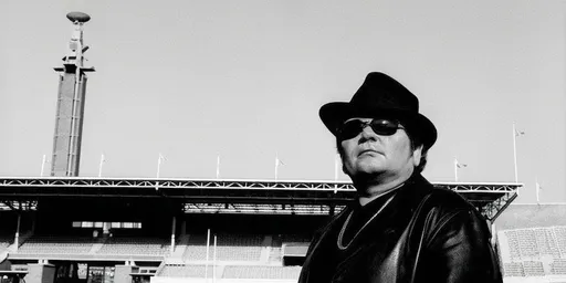 Prompt: Can you really sligthly change this image so it does not mess with copyright rules? It famous dutch singer André Hazes senior