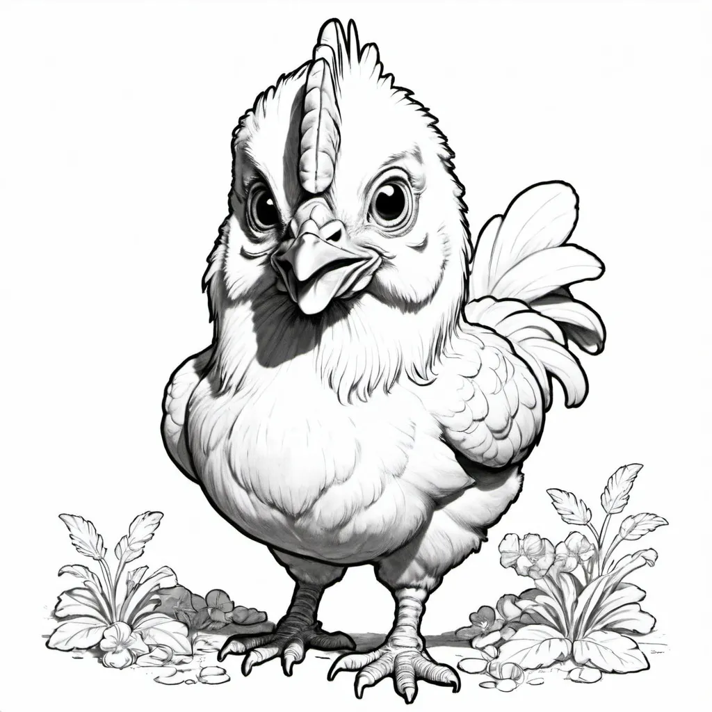 Prompt: Young female dwarf Chicken