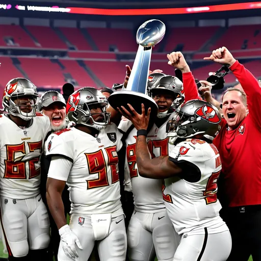 Prompt: Tampa bay buccaneers winning super bowl 55