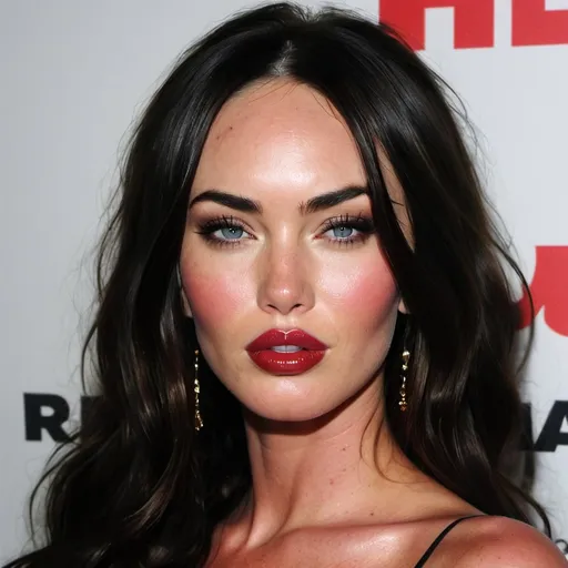 Prompt: Megan fox lips with gloss