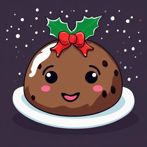 Prompt: christmas pudding cute