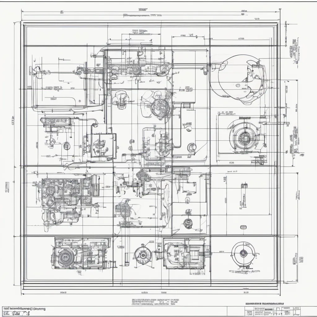 Prompt: Engineering drawing of intelligent emergency pacemakerr