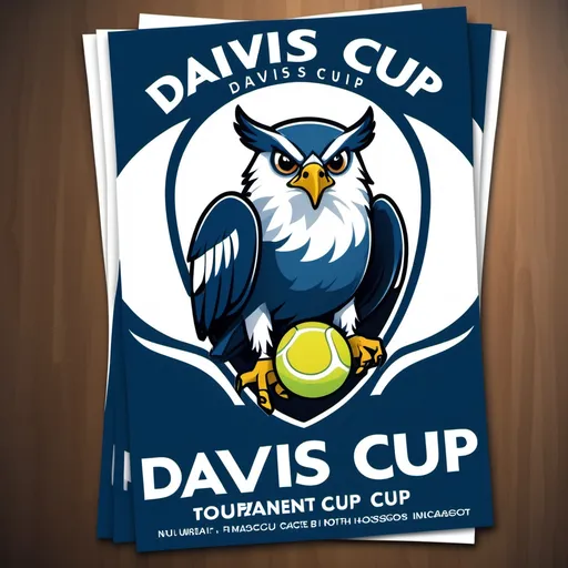 Prompt: Create a flyer for a tennis tournament called The Davis Cup. The tournament is hosted at the university of North Florida. Add the schools logo and mascot which is an osprey to it. Make the words in English and have it say location UNF Tennis Complex. Make the only words on it "Davis Cup"
