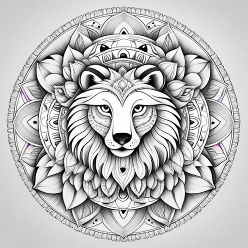 Prompt: Animal mandala for coloring
