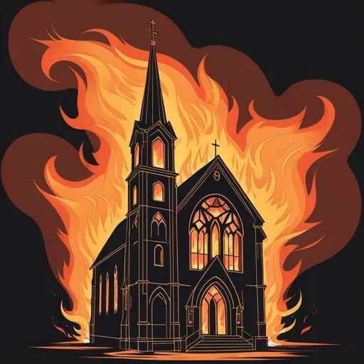 Prompt: burning church vector image