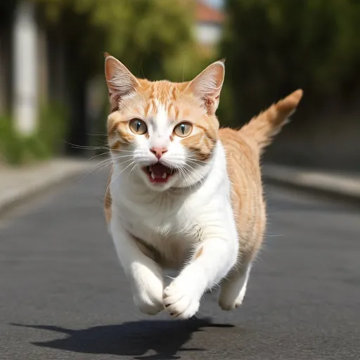 Prompt: A cat is running.