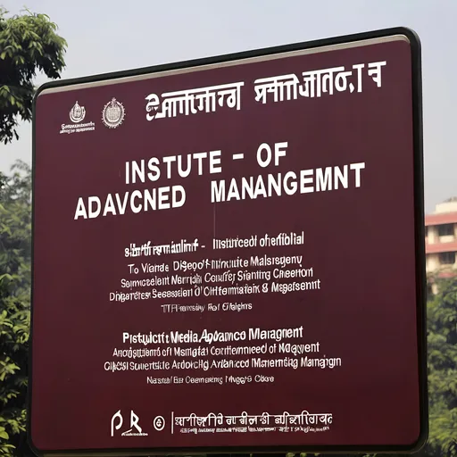 Prompt: Signboard for " Institute of Advanced Media Management 