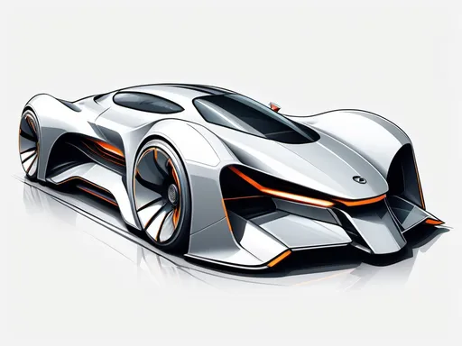 Prompt: futuristic car sketch, (of a symmetrical design), concept art style, sleek and aerodynamic shape, dynamic lines, high-tech detailing, (bold contrasts), grayscale tones, white background, a hint of colour, in motion, (highly detailed), imaginative and visionary vibes.
