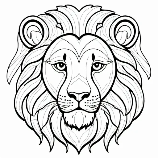 Prompt: Intarsia pattern of lion face