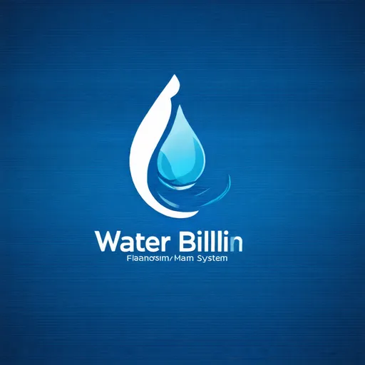 Prompt: logo for water billing system with not more than 4 color variance