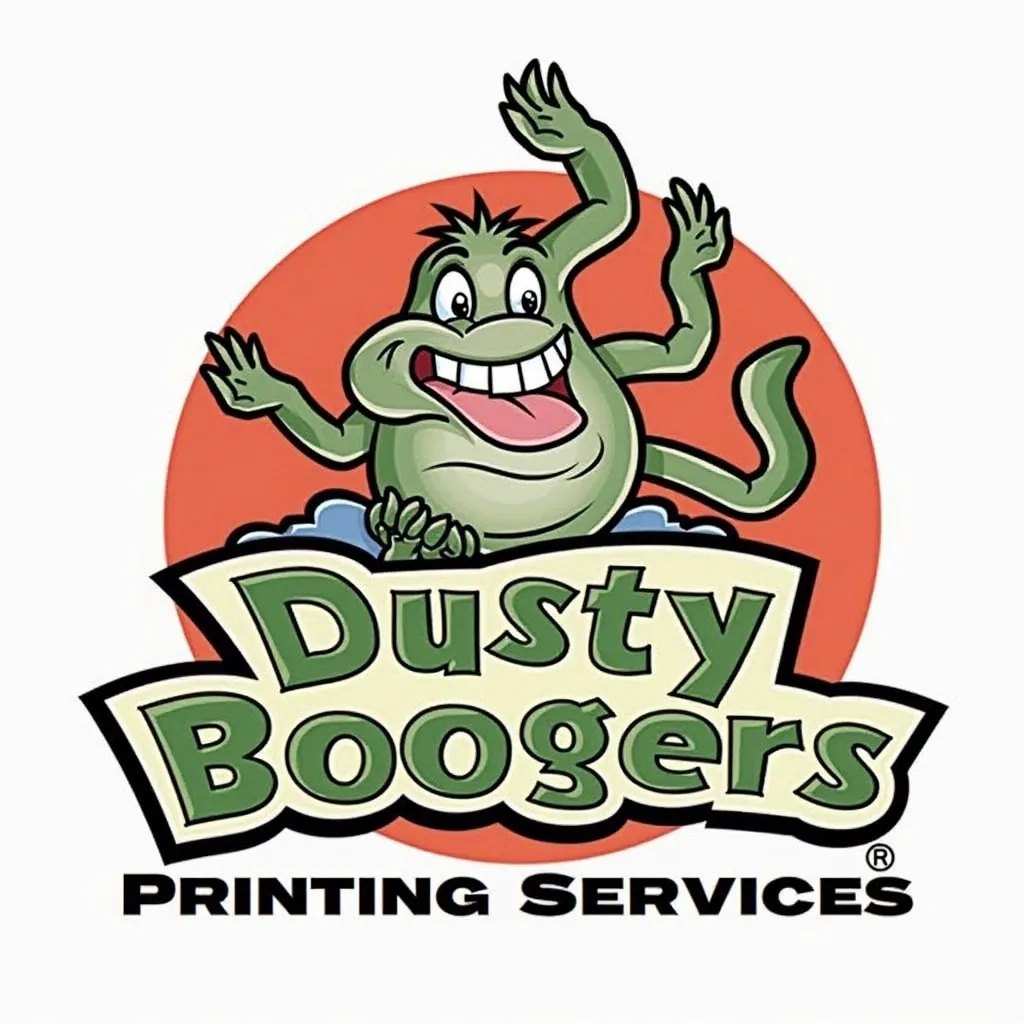 Prompt: Dusty Boogers Printing Services logo