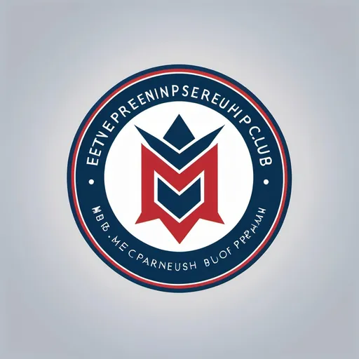 Prompt: Design a logo for the "Entrepreneurship Club of the MBA Program." The logo should appeal to MBA students and faculty, reflecting themes of innovation, leadership, and creativity. We prefer a modern and professional style with a minimalist approach. Use a color palette that includes shades of blue and red. Incorporate the club’s initials "EC" and a symbol that represents entrepreneurship, such as a light bulb or gear. The logo will be used on our website, social media profiles, and event materials.