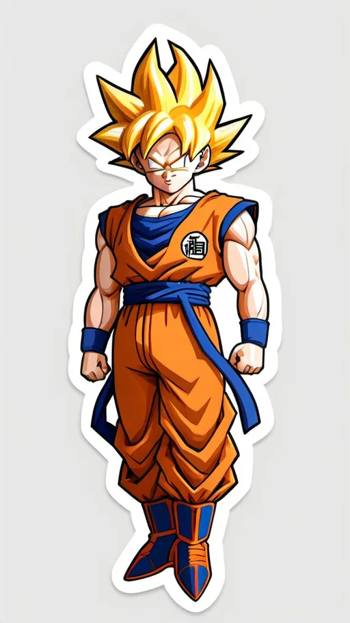 Prompt: Goku emoji going super Saiyan on a transparent background