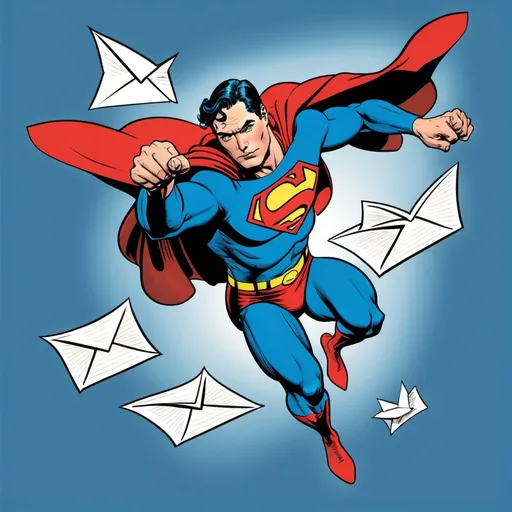 Prompt: a superman t - shirt with a man flying through the air with his hands out carrying letter I and a superman logo on it, Carles Delclaux Is, superflat, heroic, a comic book panel