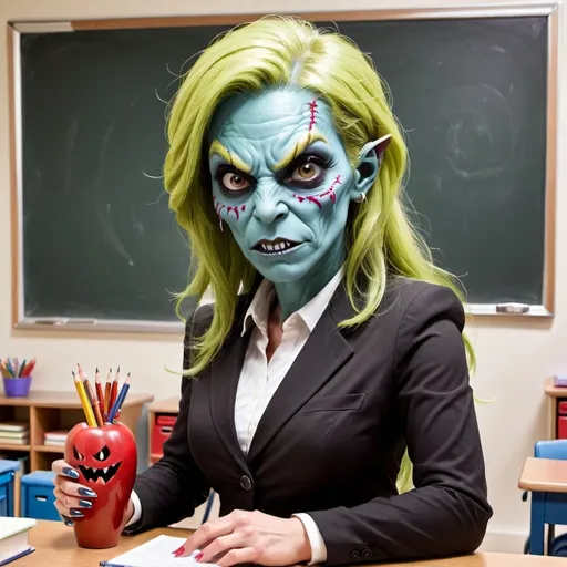 Prompt: female monster teacher