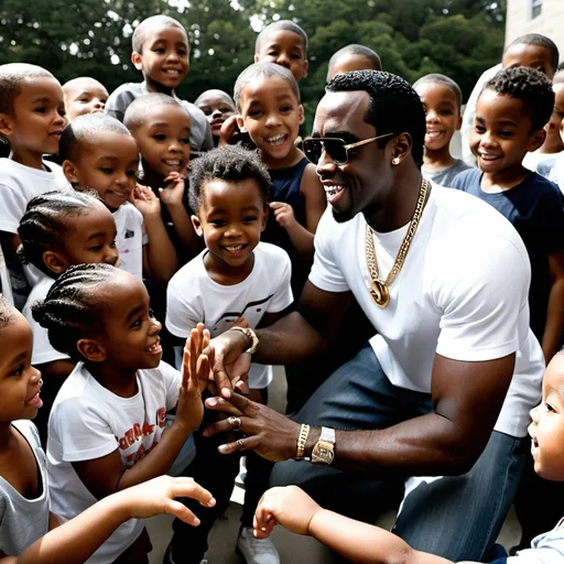 Prompt: diddy playing with children
