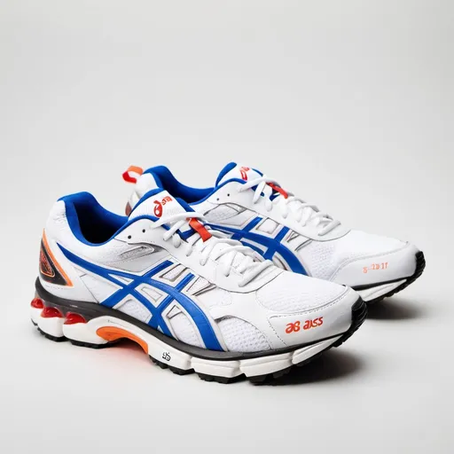 Prompt: Asics type gel runner, 2000s. White background