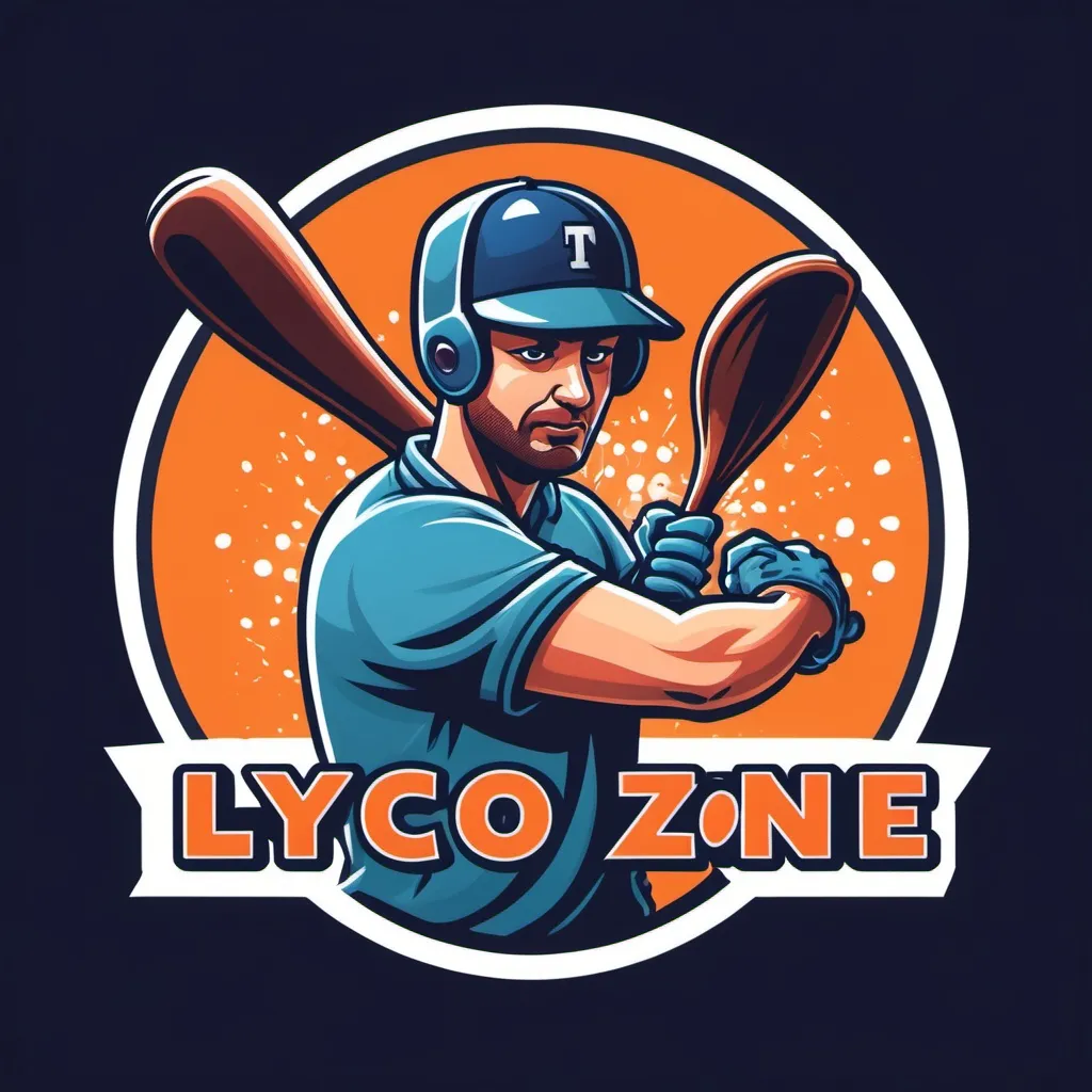 Prompt: a logo for a free hit zone with a man holding a bat and a man holding a ball in the background,  lyco art, logo, a digital rendering. 

