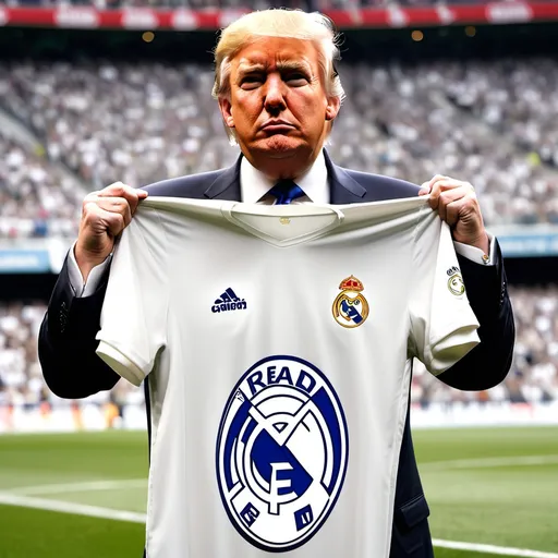 Prompt: Donald Trump with the shirt of real madrid