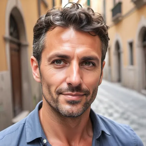 Prompt:   charming italian man, age 35 confident, handsome, realistic