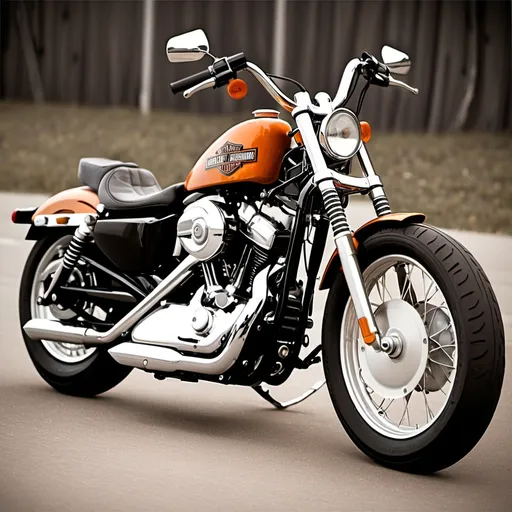 Prompt: Harley-Davidson sportster version old vintage