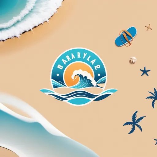 Prompt: (logo design), beach theme, vibrant colors, ocean blue and sandy beige shades, modern style, playful font, dynamic wave elements, clean layout, inviting vibe, capturing the essence of beach life, appealing to summer enthusiasts, professional yet fun, seamless integration of text with imagery, stylish and memorable design, suitable for marketing beach activities.