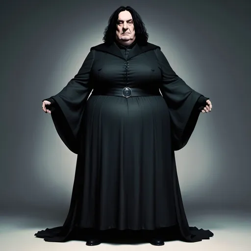 Prompt: Severus Snape as a curvy woman full body