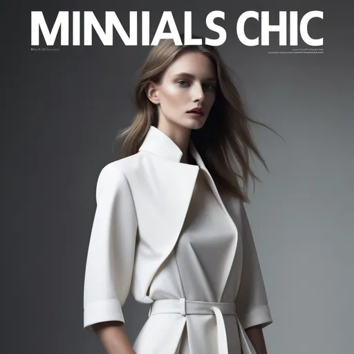 Prompt: Minimialist chic fashion magazine featuring modern women 