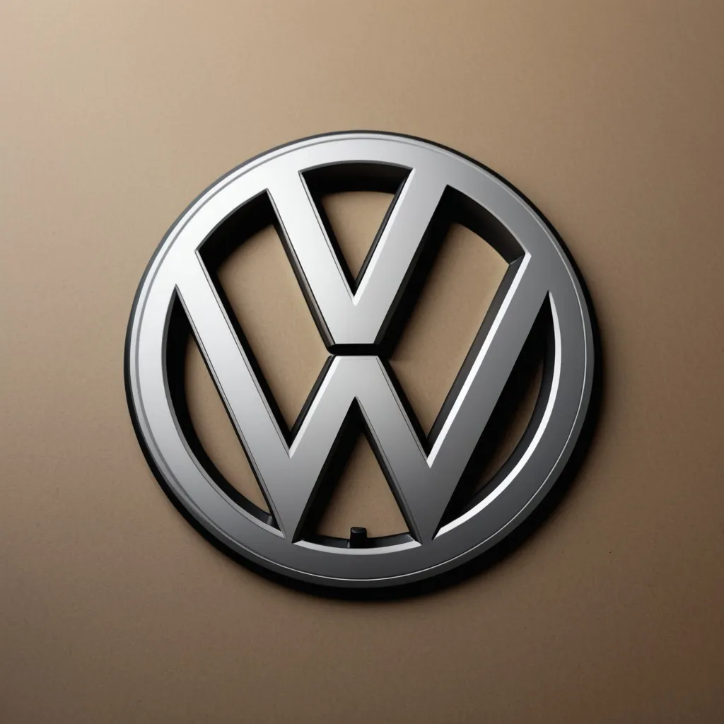 Prompt: Create a 4 inch VW logo in the middle with 3/8” thick lines
