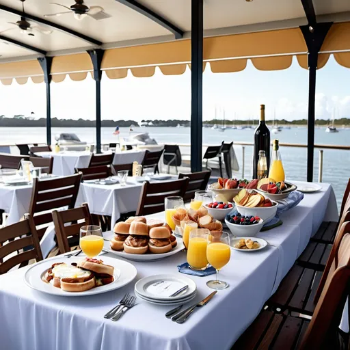 Prompt: A brunch at St Augustine’s Yacht Club on New Year’s Day