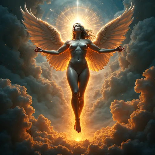 Prompt: cosmic conception, celestial fornication, siris, ideal vitruvian female physique, ultra detailed, 8K, high resolution, vivid, detailed, vibrant