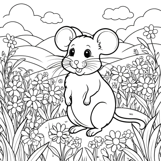 Prompt: kleine maus auf der Wiese