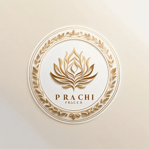 Prompt: style logo as writing as Prachi in light gold with aesthetic white paper like background 