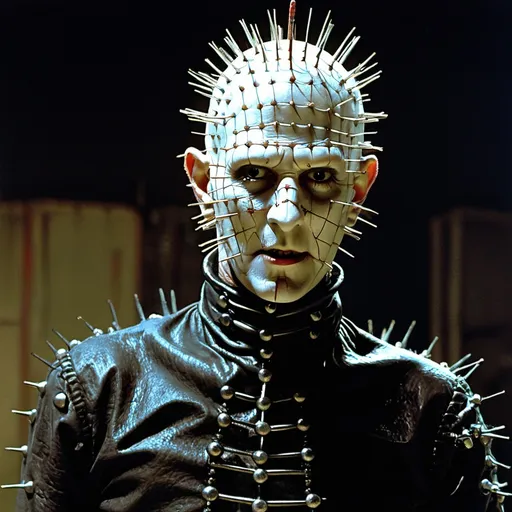 Prompt: Pinhead, Pinhead standing with his Gash 