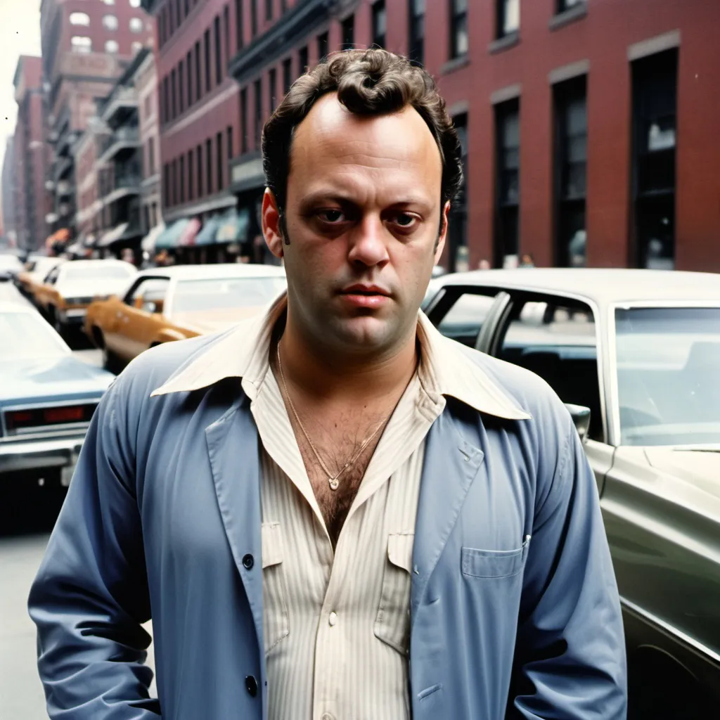 Prompt: Vince vaughn gangster in boston downtown 1980